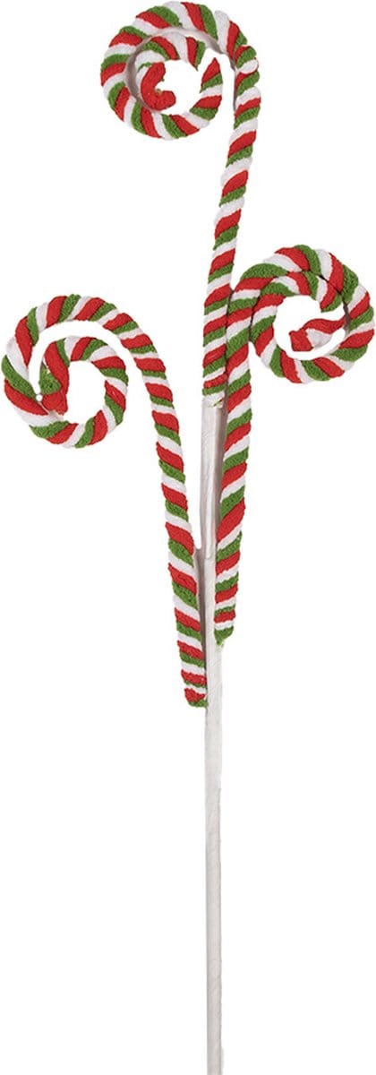 Clayre & Eef Kerstdecoratie Lolly 68 cm Rood Groen Kunststof