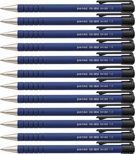 Penac Balpen - RB-085 - 12-pack - Blauw - 1.0mm - Blauwe inkt