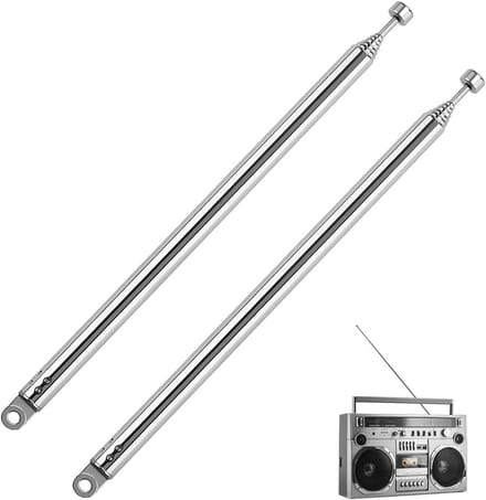 2 Stuks Telescopische Antenne 7 Secties voor Verbeterde DAB/FM Radio Ontvangst