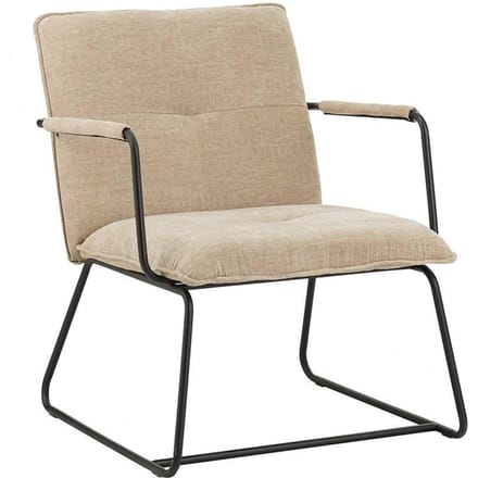Dimehouse Moderne fauteuil beige chenille stof Hailey - Chenille - Scandinavisch & Basic