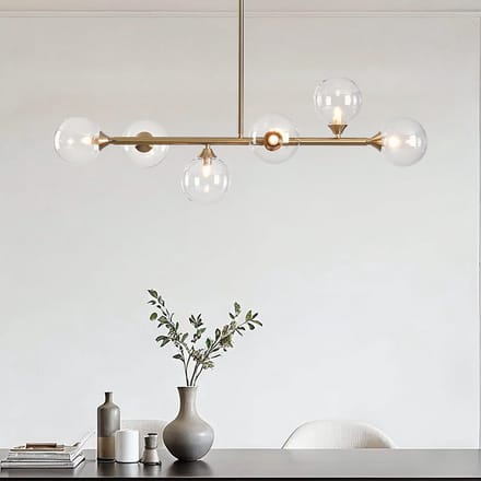 LumenXL Hanglamp Aster - goud - transparant glas