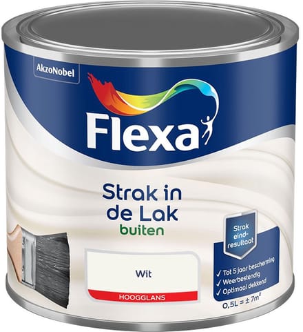 Flexa - Strak In De Lak Buitenlak Hoogglans - Wit - Mengverf - 500 Ml