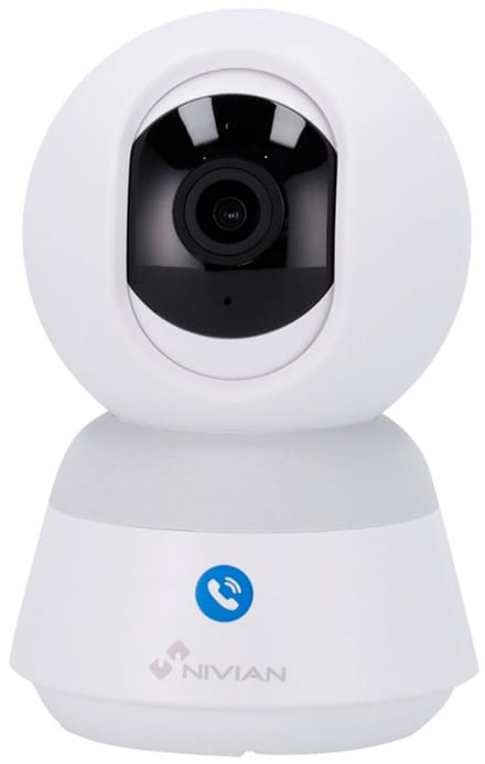 Nivian IS6-CALL - 4MP wifi Binnen beveiligingscamera met intercom belknop - Bestuurbaar - Intercom functie - Smart home compatibel