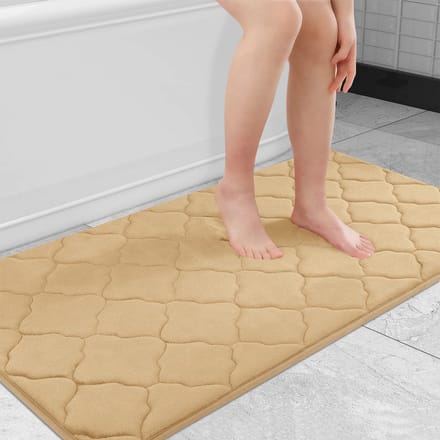 Olanly Antislip Badmat - Douchemat - Absorberende Badkamermat - Memory Foam Douchemat - 61x120cm - Beige