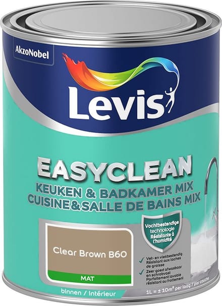 Levis - Easyclean Keuken & Badkamer Mix - Clear Brown B60 - Mengverf - 1 L