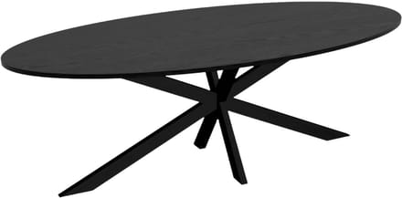 Eettafel ovaal 240cm Rato zwart ovale eettafel MDF eetkamertafel