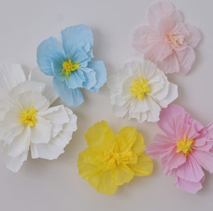 Papieren Bloemen - 6 stuks