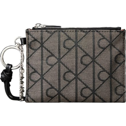 Calvin Klein Script Hardware Jacquard Pouch Lotus Beige/black Jacquard Taglia: OS | Pochette Outlet | Donna | Marrone