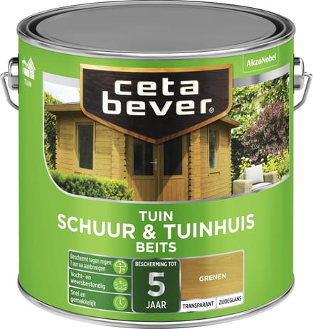 Cetabever - Tuinbeits Schuur & Tuinhuis Transparant - Grenen - 2,5 L