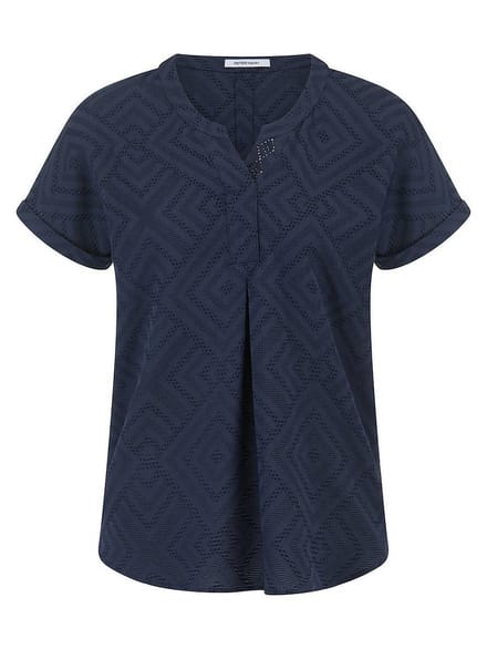Lange blouse Van Peter Hahn blauw