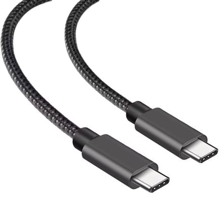 USB-C naar USB-C Kabel - 100W Snellader - 5A 10Gbps - Gevlochten - Zwart