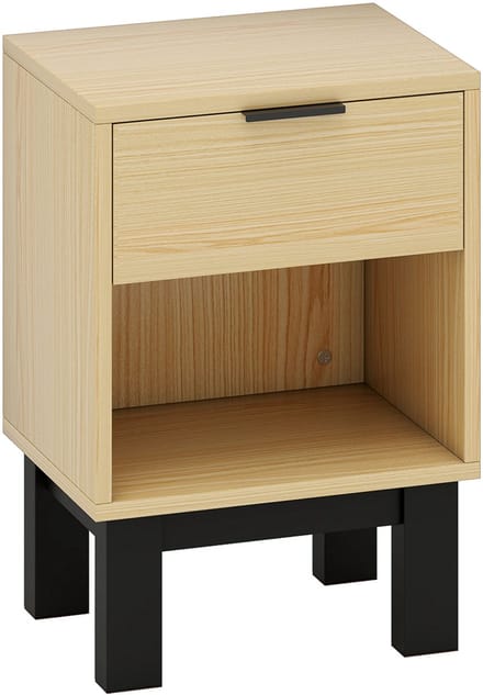 HOMCOM nachtkastje - met lade - open vak - eikenkleur