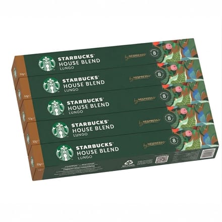Starbucks House Blend Lungo - Multipack - 50 (5x10) Koffiecups Compatibel met Nespresso Coffee Machine