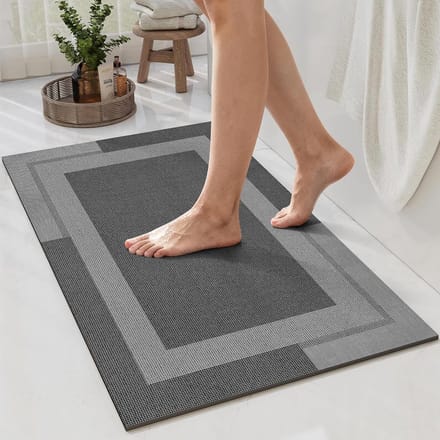 Badmat - Douchemat - Snel Drogen - Antislip Rubber - 40x60 cm - Donkergrijs