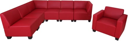 Modulair bankstel Lyon 6-1, kunstleer ~ rood