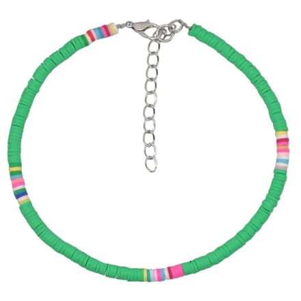 Vrolijke Enkelband met 4mm Kralen - Groen