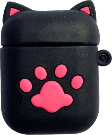 Hidzo Hoes voor Apple's Airpods 1/2 - Kat - Poot - Zwart - Siliconen