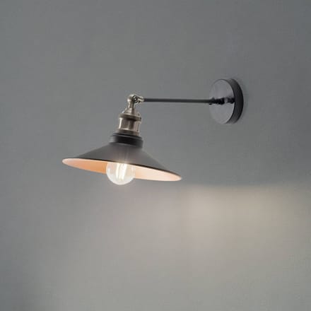 Opviq Wandlamp Saglam, zwart/goud, conisch, hoogte 20 cm, E27