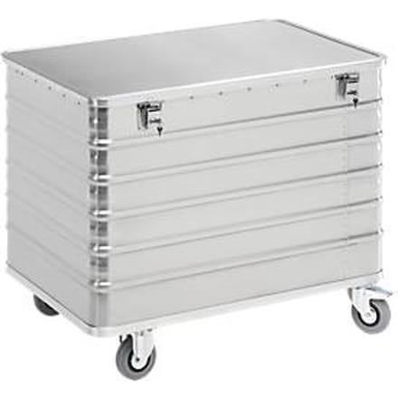 Aluminium transportwagen, met deksel en cilinderslot, 415 l