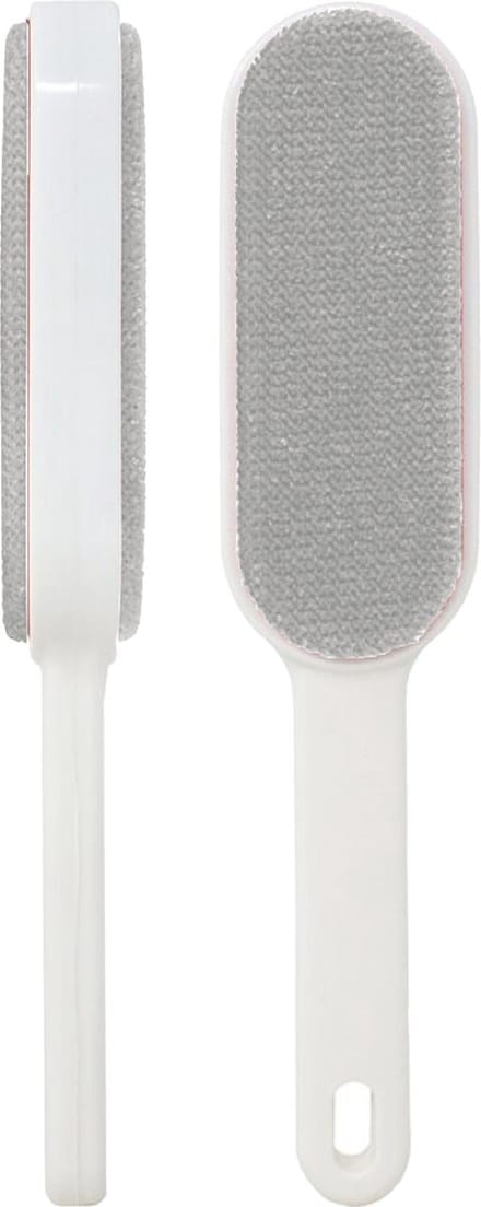 Concorde Kledingborstel - 24 cm - wit/grijs - ontpluizer - pluizen verwijderen - kleding en meubels