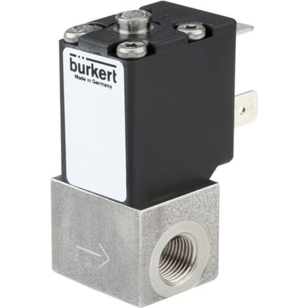 Magneetventiel G1/8'' NC RVS PCTFE -1-2bar/-15-29psi 24VDC 2871 20002535