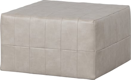 WOOOD Patchwork Poef - Leerlook - Naturel - 36x60x60