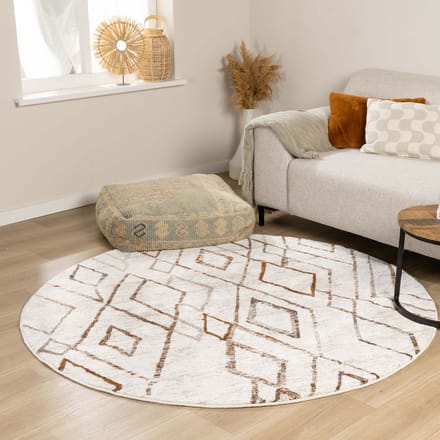 FRAAI Rond Berber vloerkleed - Blend Diamond Terracotta - Ø 240cm