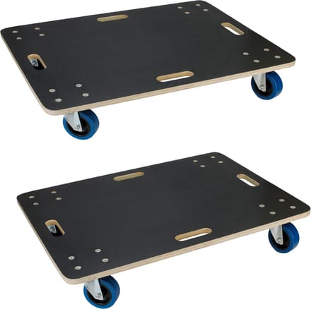 ECD Germany set 2 transportserie transportroller met 2x feststellbremse 60x80 cm sebdruckplaat PP-Räder tot 800 kg meubelroller en transporthulp voor verhuizing meubels en zwaar vervoer rollende trolley met remmen praktisch en stevig transportmiddel