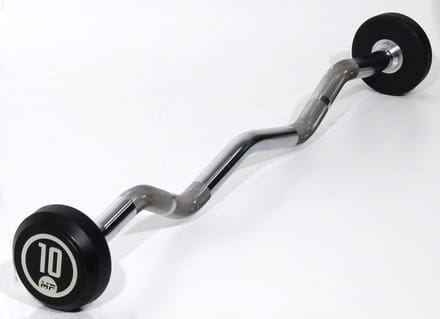 Muscle Power Vaste Curl Halterstang Rubber - 10 kg
