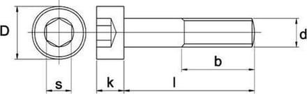 Inbusbout M3x25mm zwart staal - 100 stuks