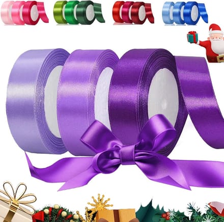 Set van 3 Rollen Satijnen Lint voor Cadeauverpakking en Decoratie - Breed en Lang