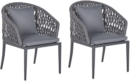 LIPARI - Tuinstoel set van 2 - Donkergrijs - Aluminium