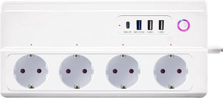 Thuys – WiFi Smart Stekkerdoos – Met Overspanningsbeveiliging – Type C Stopcontact – Met Schakelaar