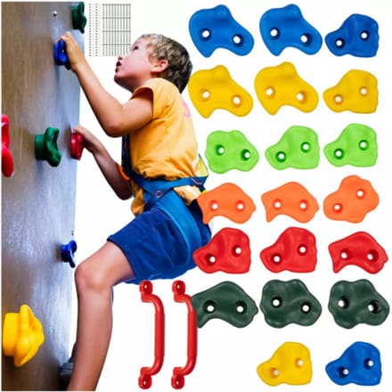 Kruzzel Klimstenen Set Kind – 20 Stuks + 2 Grepen