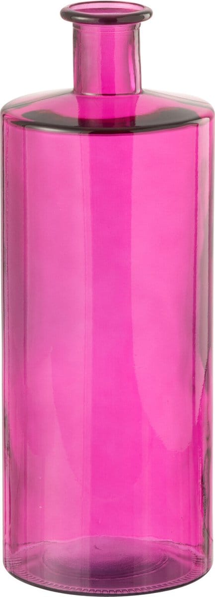 J-Line vaas Fles - glas - roze - medium - 40 cm hoog