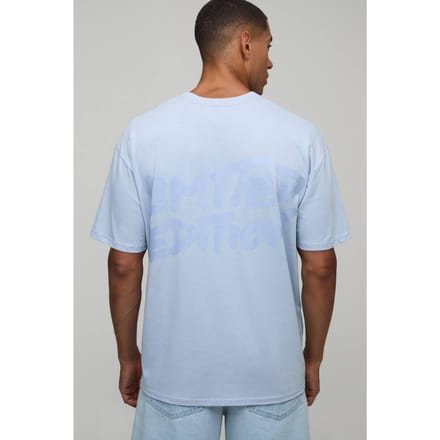 Oversized T-shirt Met Glanzende Print In Beperkte Oplage | Pale Blue | Size Large