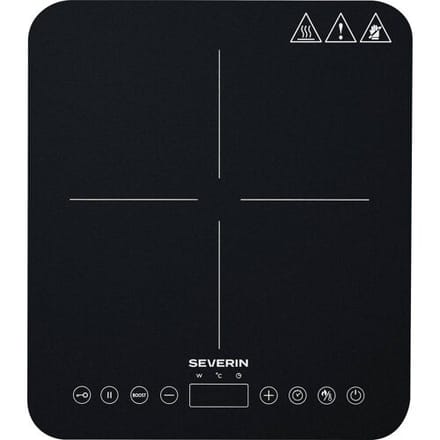 Severin KP 1025 Inductiekookplaat – 1-Pits – Ø22 cm – 10 Vermogensstanden – Touchbediening – Timer - Zwart