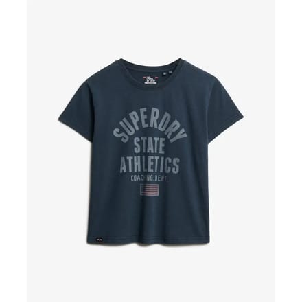 Superdry Athletic Graphic Slim T-shirt Blauw Grootte: 36