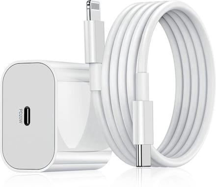 Snellader geschikt voor iPhone 14 & iPad Pro - 20W Snellader - USB-C Snellader met 1 Meter Lightning Kabel - Oplaadkabel