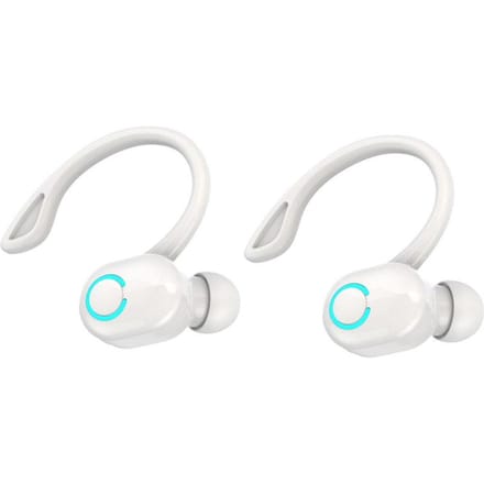 S10 Draadloze zakelijke hoofdtelefoon Oorhaak Bluetooth 5.2-headset met microfoon HIFI Stereo Stembediening Oortelefoon Waterdicht Ruisonderdrukking wit