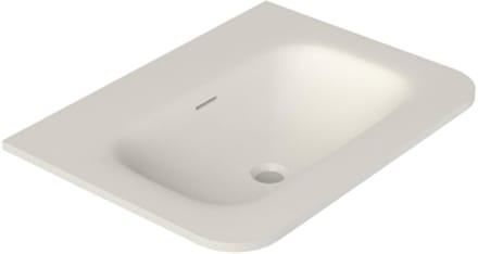 Saniclass Terra Meubelwastafel - 81x46x1.2cm - afgeronde hoeken - 1 wasbak - zonder kraangat - solid surface - wit mat