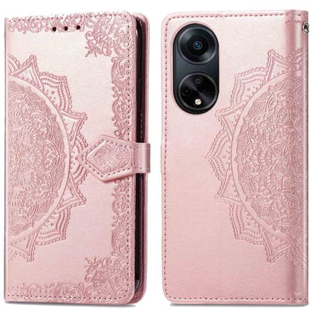 imoshion Hoesje - Geschikt voor Oppo A98 - Mandala Bookcase - Rosé Goud