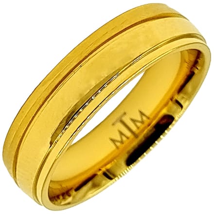 Tesoro Mio Michel – Verlovingsring / Trouwring Man - Goud Verguld Edelstaal – 21 mm / Maat 66