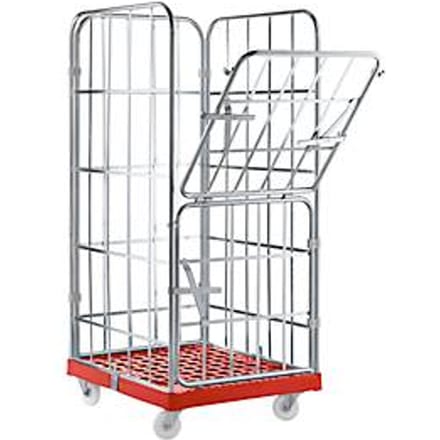 Rolcontainer - 4-zijdig - 724 x 815 x 1640 mm - rood