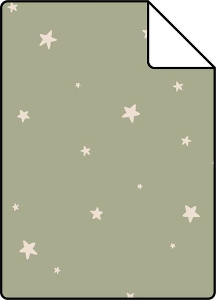 Proefstaal ESTAhome behang sterretjes vergrijsd mintgroen - 26.5 x 21 cm - 139688-S