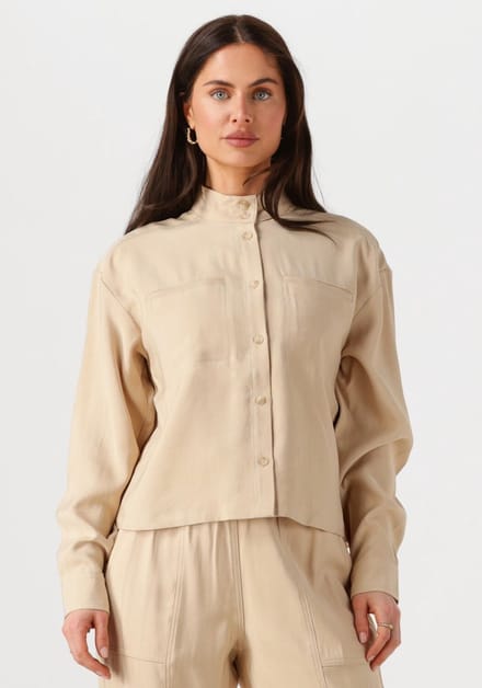 MSCH Copenhagen Mschimila Selia Shirt Dames - Jurken - Beige - Maat M/L