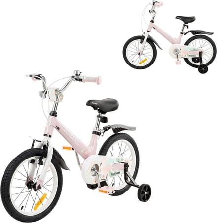 Kinderfiets - Loopfiets - Leren fietsen - Verstelbaar stuur zitting - 16 inch - Roze