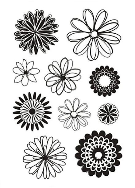 Silicone stempels, bloemen, vel 11x15,5 cm, 1 vel
