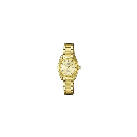 Q&Q horloge met goudkleurige stalen band