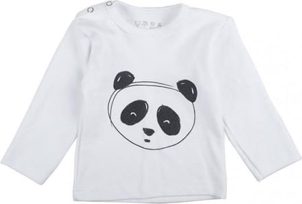 Plum Plum - T-shirt lange mouwen - Panda 'Always Hungry - Wit